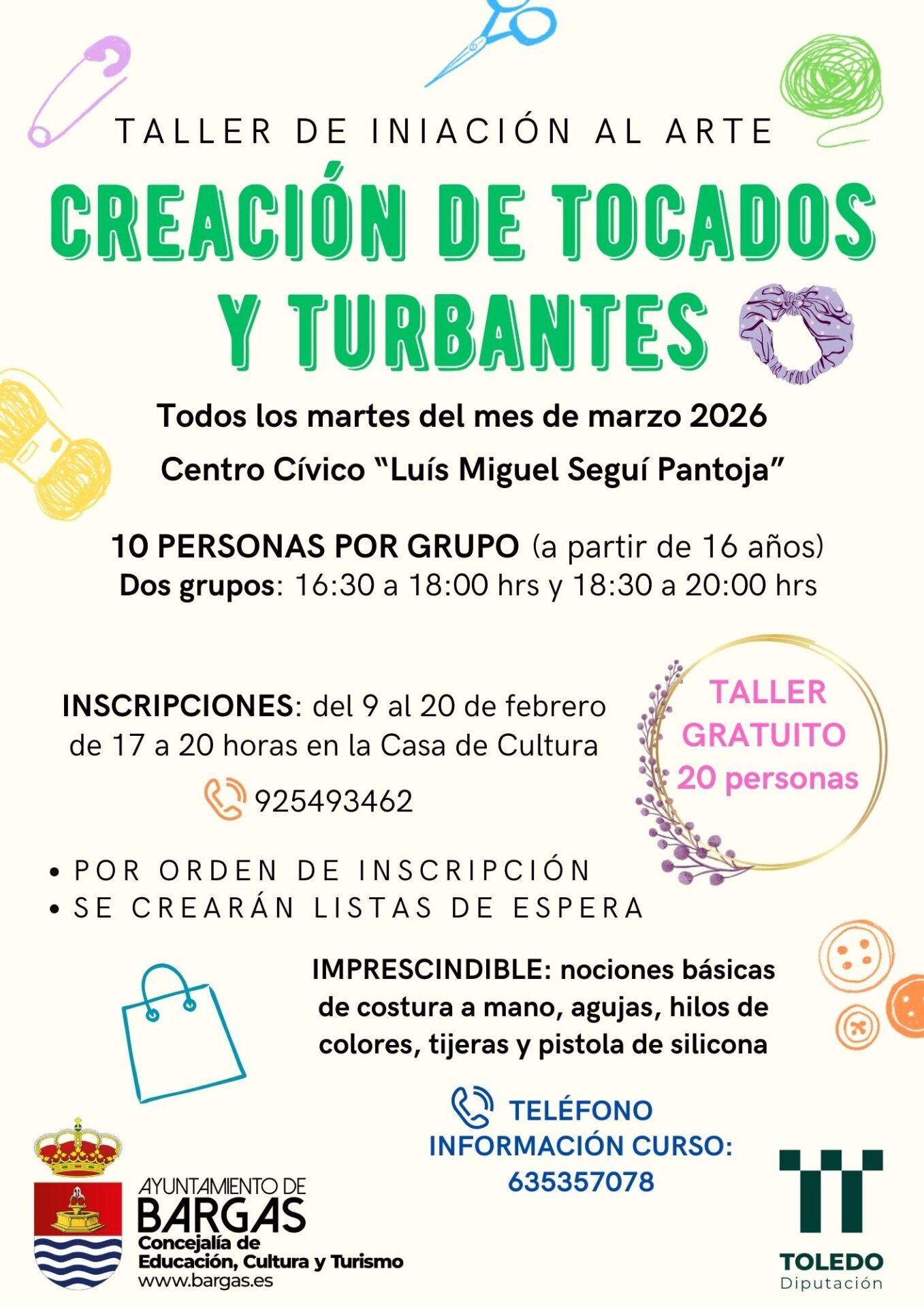 Taller de iniciación al arte: «Creación de tocados y turbantes»