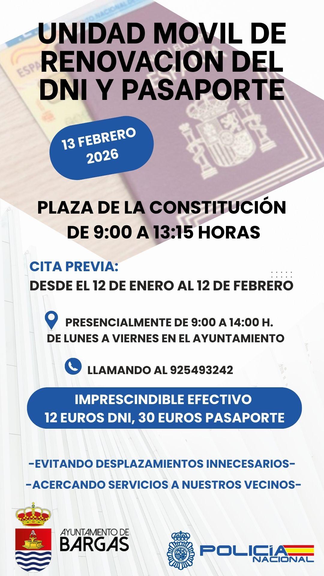 Unidad móvil de renovación del DNI y pasaporte