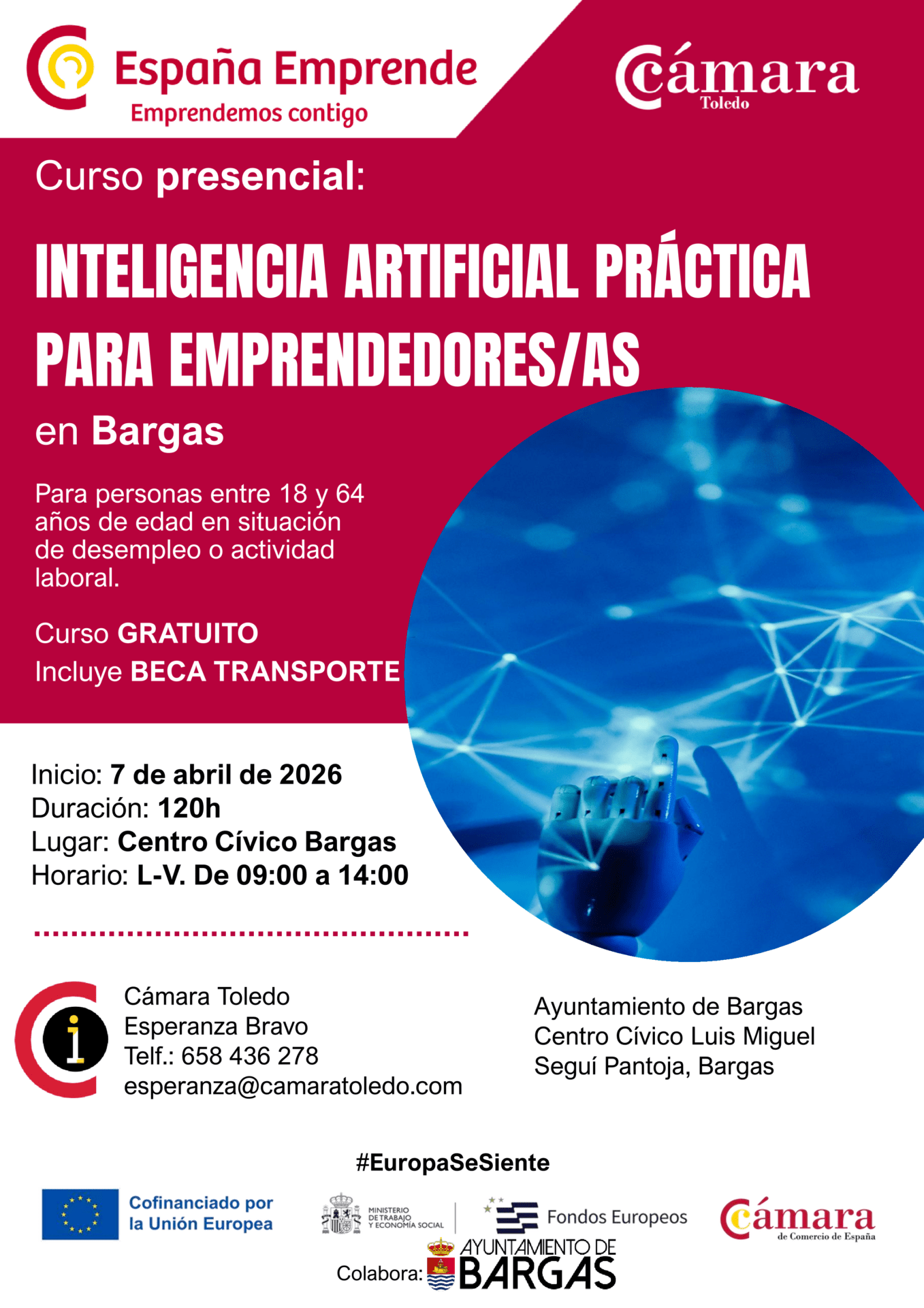 Curso presencial: Inteligencia Artificial práctica para emprendedores/as