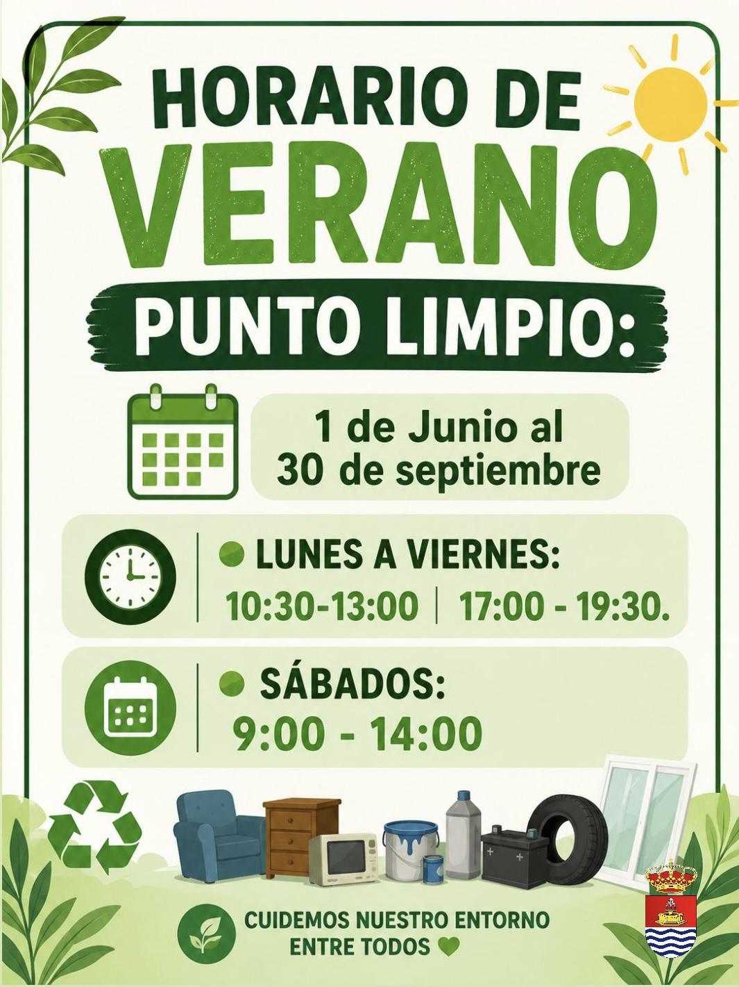 Horario de verano Punto Limpio
