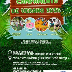 ¡Llega el Campamento de Verano 2026 de Bargas!