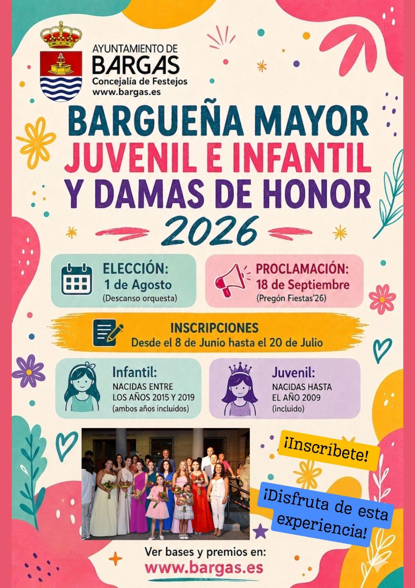Bargueña Mayor Juvenil e Infantil y Damas de Honor 2026