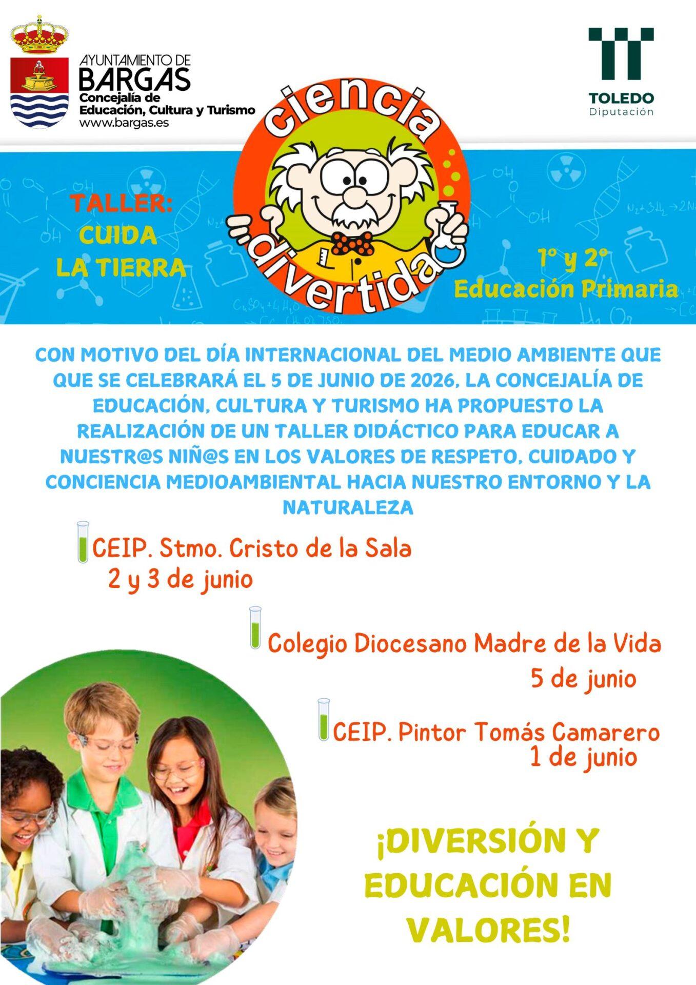 🌍🔬 “Ciencia Divertida: Cuida la Tierra” llega a los colegios de Bargas 🔬🌍
