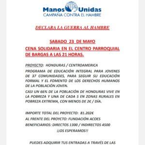 Cena solidaria – Manos Unidas