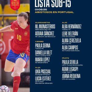 El Ayuntamiento de Bargas felicita a Alba Hernández por su nueva convocatoria con la Selección Española Sub-15 Femenina de Fútbol Sala