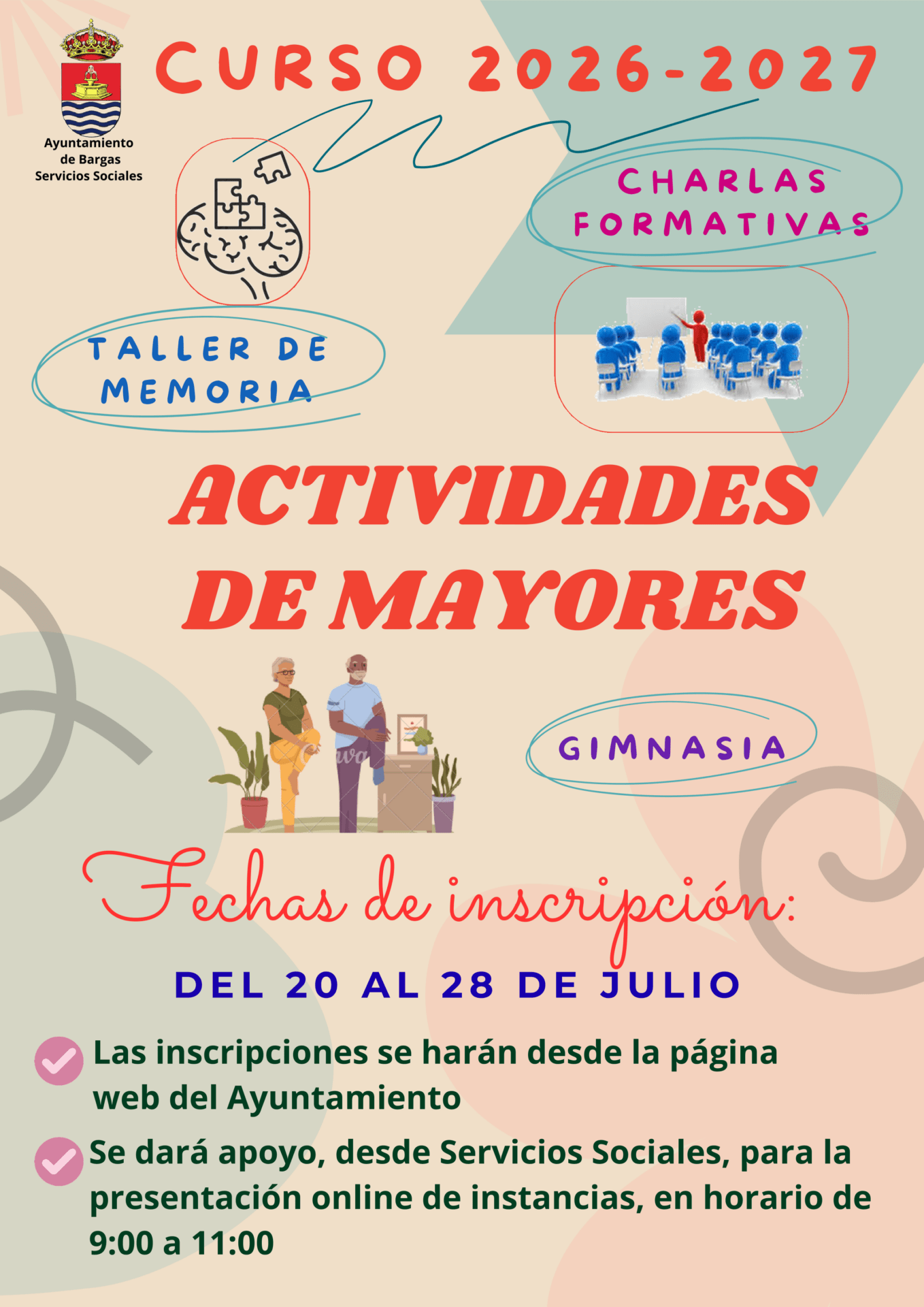 Inscripción actividades mayores curso 26/27