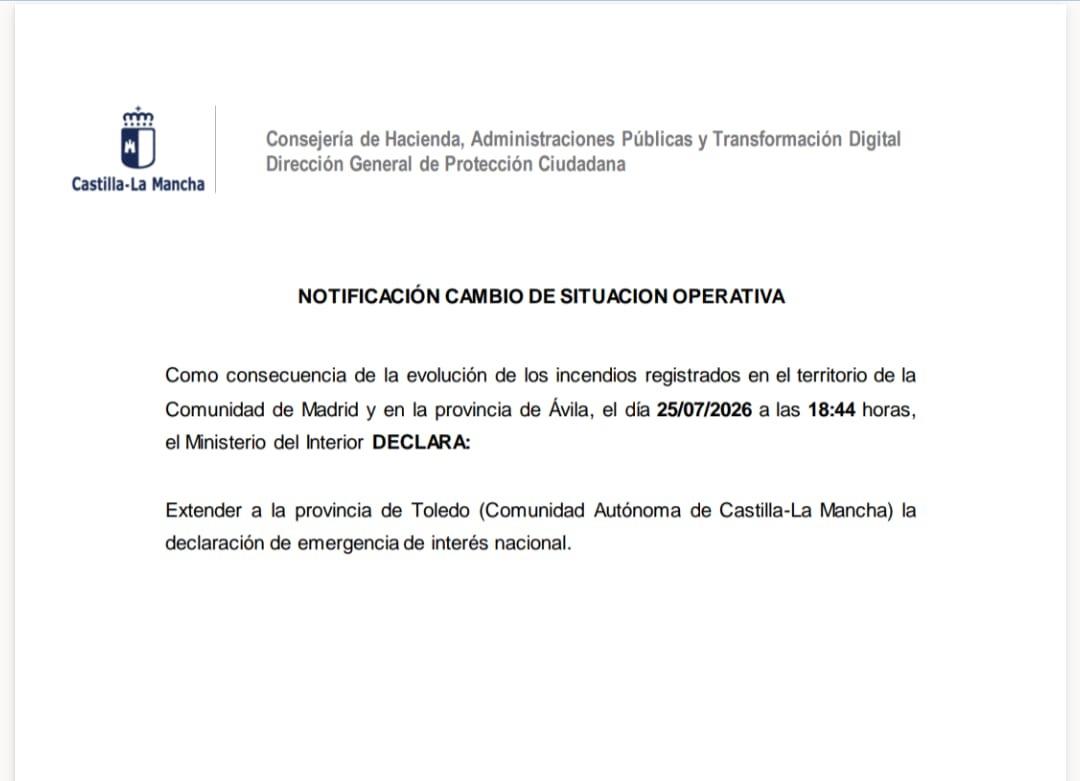 Cambio en la situación operativa PLATECAM