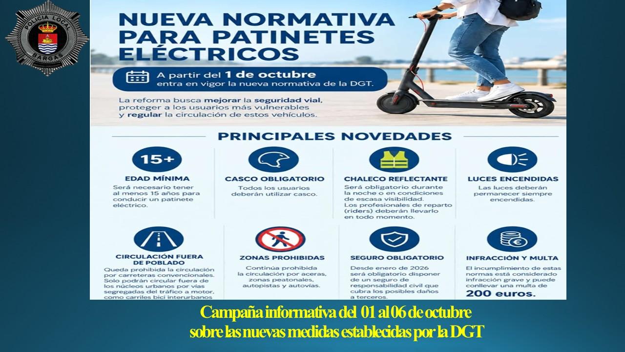 Campaña informativa del 1 al 6 de octubre sobre las nuevas medidas establecidas por la DGT