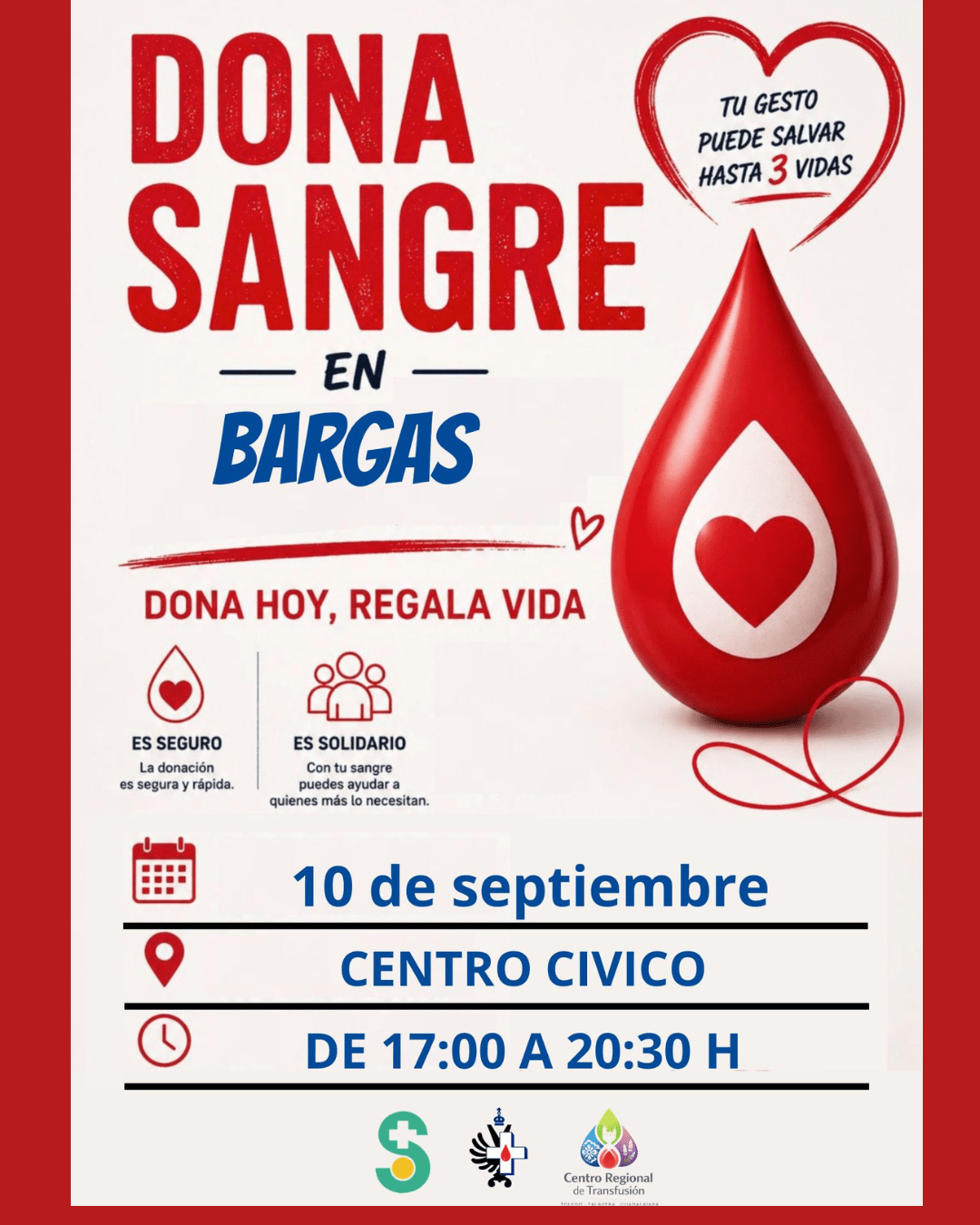 Bargas acogerá una nueva jornada de donación de sangre el próximo 10 de septiembre