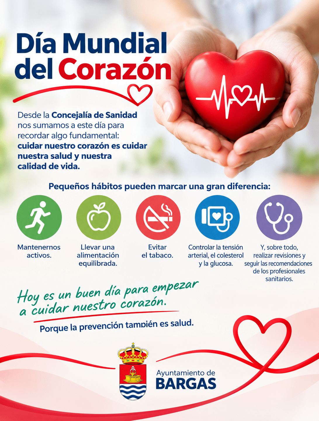 Bargas se suma al Día Mundial del Corazón para concienciar sobre la importancia de la prevención