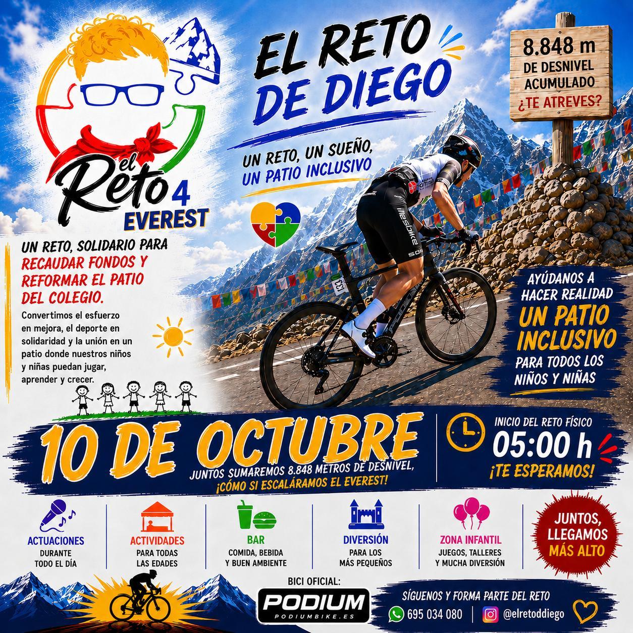Bargas acogerá el próximo 10 de octubre el “Reto 4 Everest”, la cuarta edición del Reto de Diego