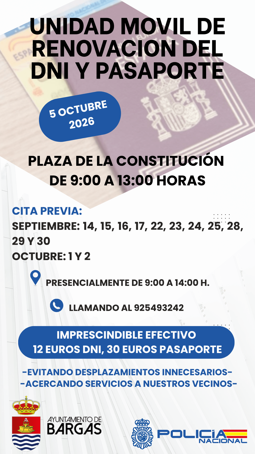 Unidad móvil de renovación del DNI y pasaporte