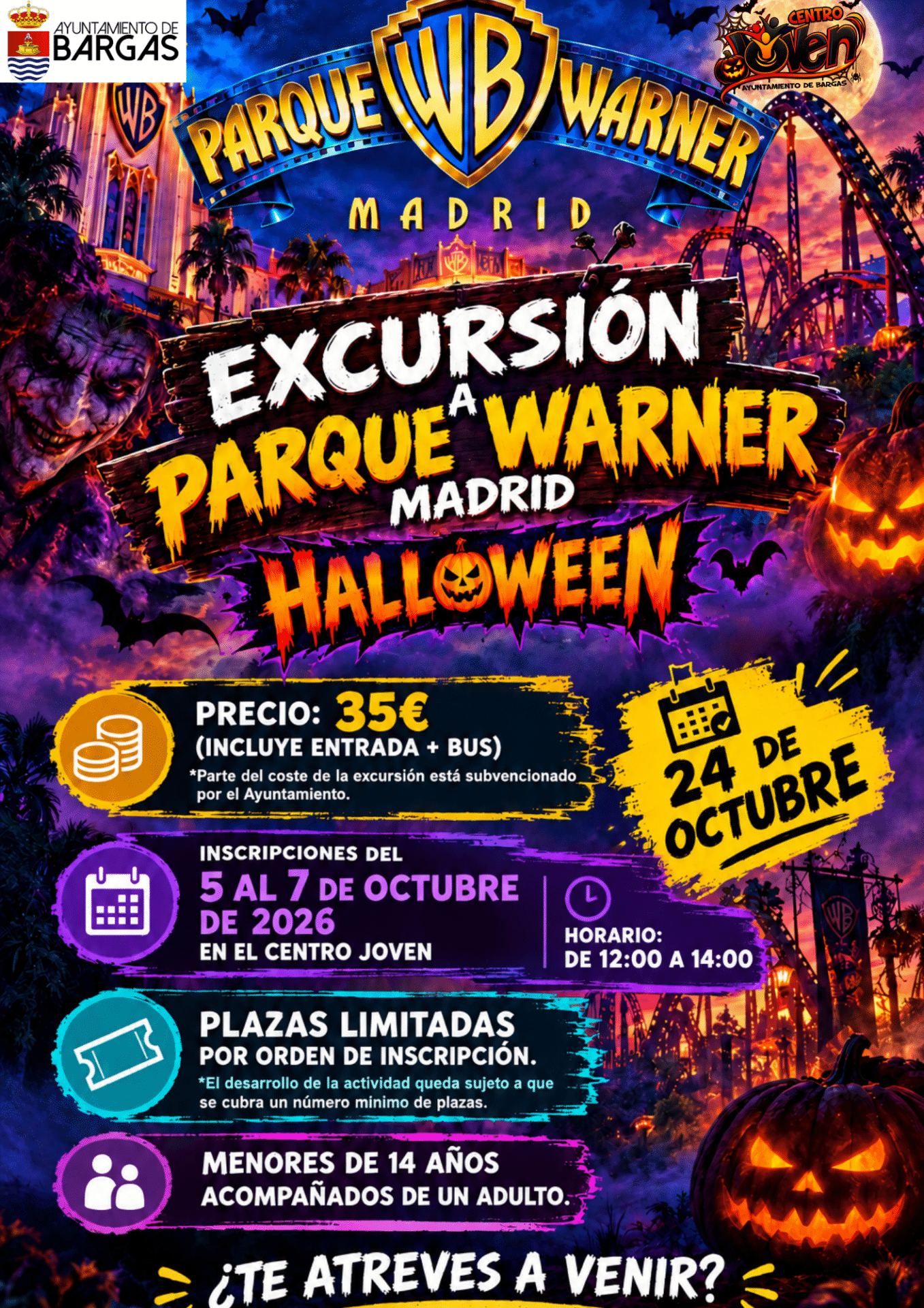 👻 EXCURSIÓN AL PARQUE WARNER MADRID – HALLOWEEN 🎢