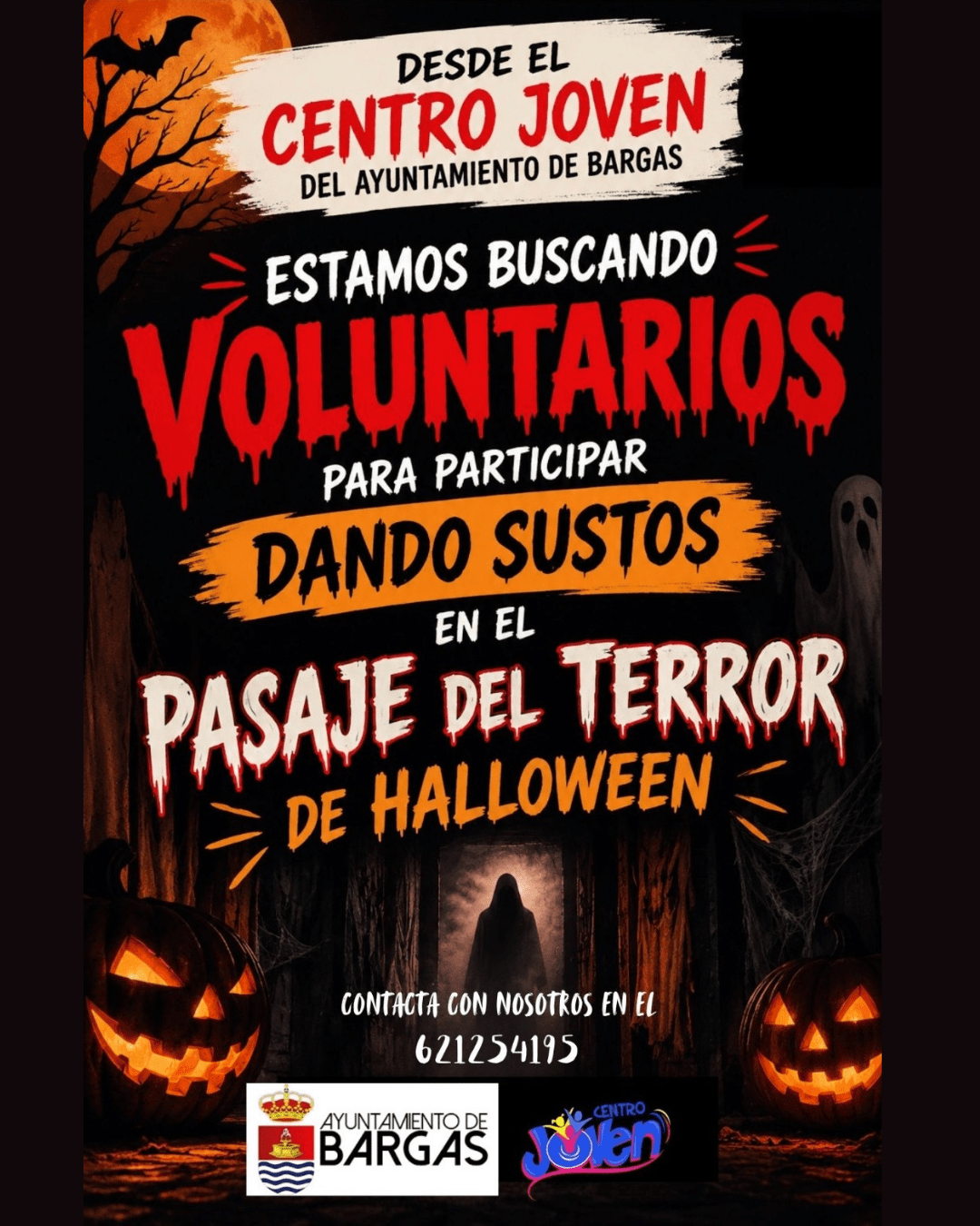 Buscamos voluntarios para participar en el Pasaje del Terror de Halloween de Bargas